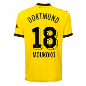 Borussia Dortmund Youssoufa Moukoko #18 Hjemmebanetrøje 2023-24 Kort ærmer